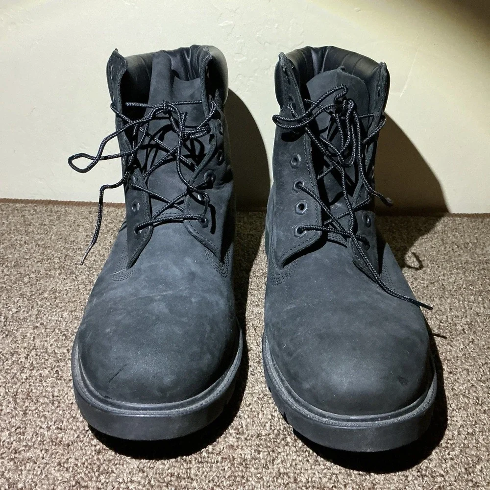 Timberland Black Nubuck Leather Boots Men 12/46 19038 6